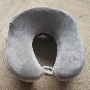 Brand new gray super soft easy to clean travel neck pillow